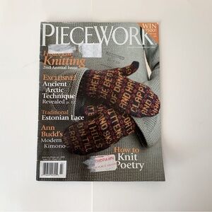 PIECEWORK Magazine Historical Knitting Knit Poetry Estonian Lace Modern Kimono